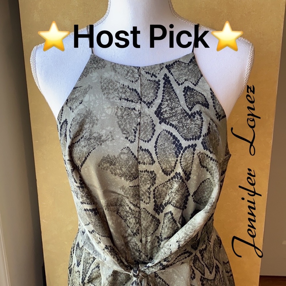 Jennifer Lopez Jumpsuit Snakeskin Print Si…